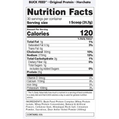 BUCKED UP, Buck Feed Original, PREMIUM протеин, вкус Horchata (ваниль, корица и кокос), 951 г (30 порций) 